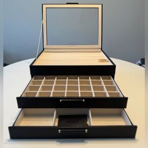 WOLF Black and Cream Jewelry Organizer